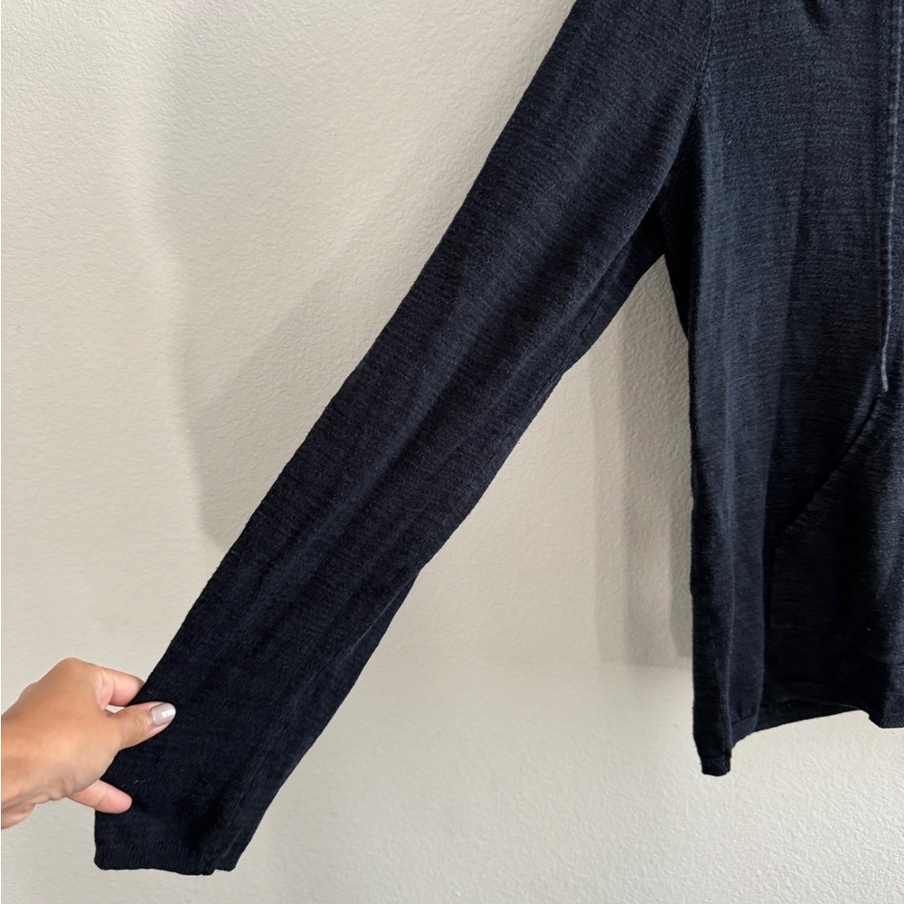 Sandro Navy Knit Sweater Hoodie - Picture 3 of 9